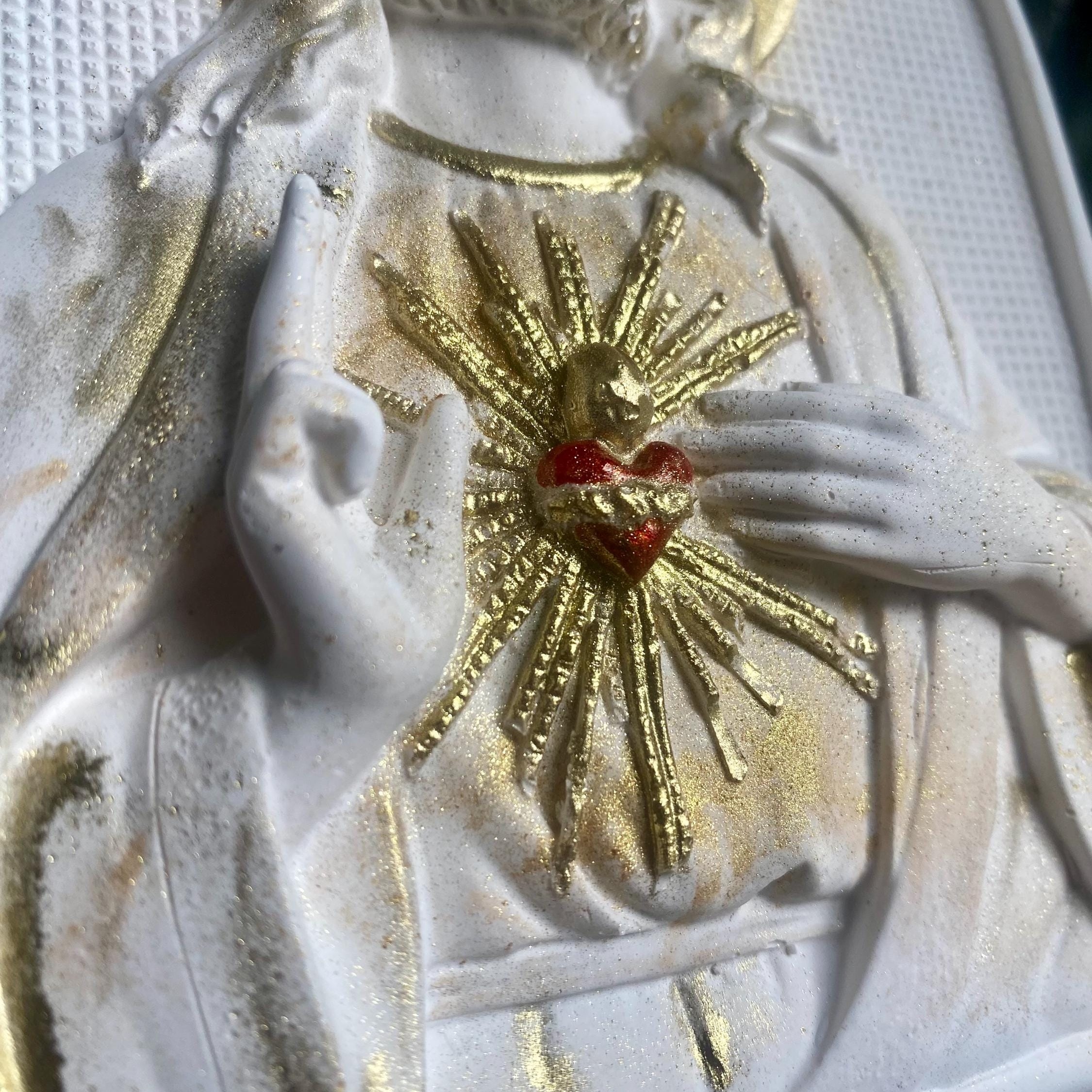🔥ON SALE🔥Handmade Jesus Wall Plaque Religious Art Sacred Heart