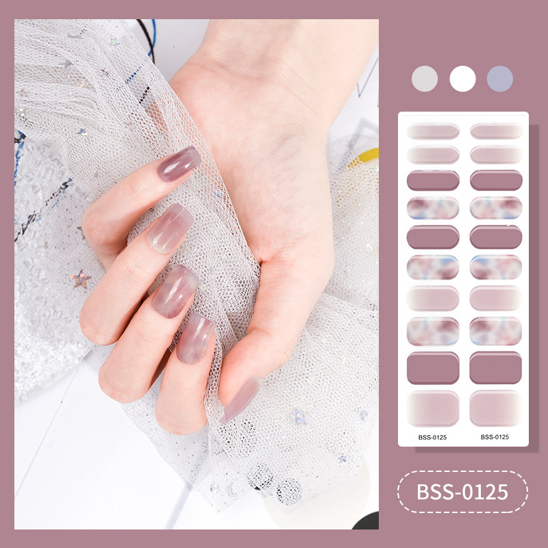 HOT SALE🔥Semicured UV Gel Nail Sticker Kit, Set Of 20-22 Pcs Nail Wraps