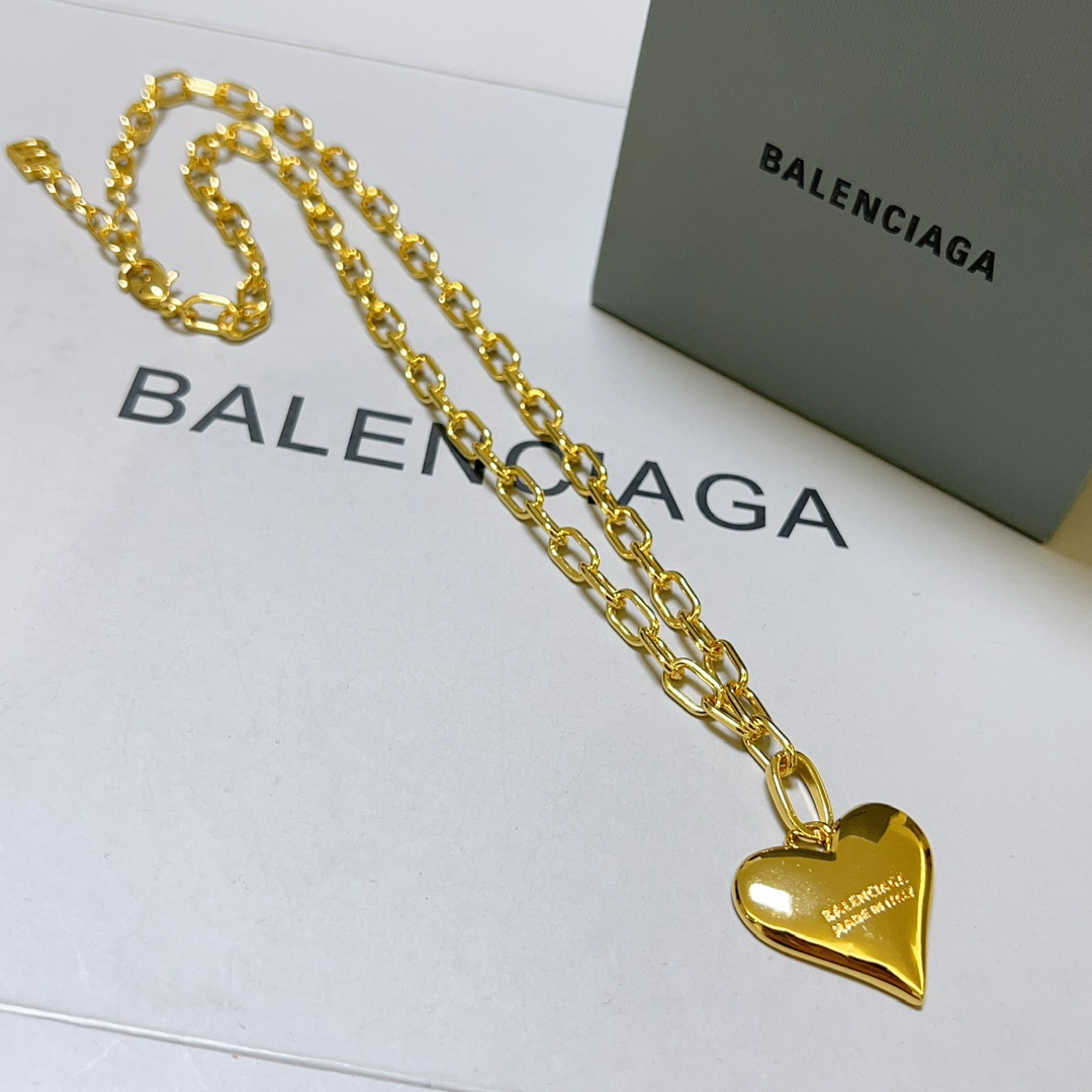 Balenciaga Heart Gold Chain Necklace