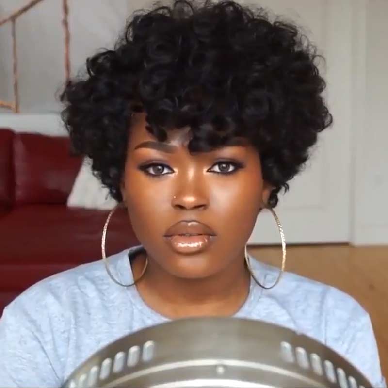 Luna N21 Afro Layered Fluffy Short Kinky Wig with Bangs