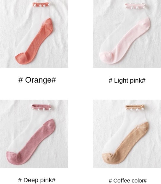 BUY 10 GET 5 FREE💖---Pearl transparent socks (10 Colors)