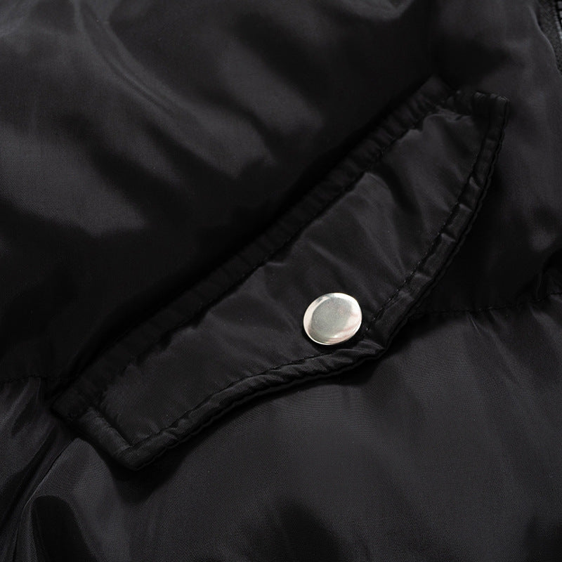 Autumn Winter Zipper Stitching Long Sleeved Slim Fit Short Cotton Jacket Women Clothing Outerwear
