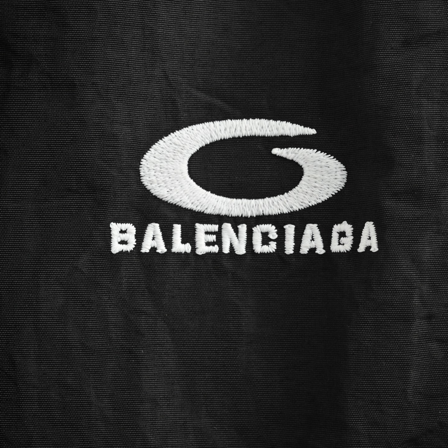 Balenciaga 25Fw half-circle embroidered white striped tracksuit trousers