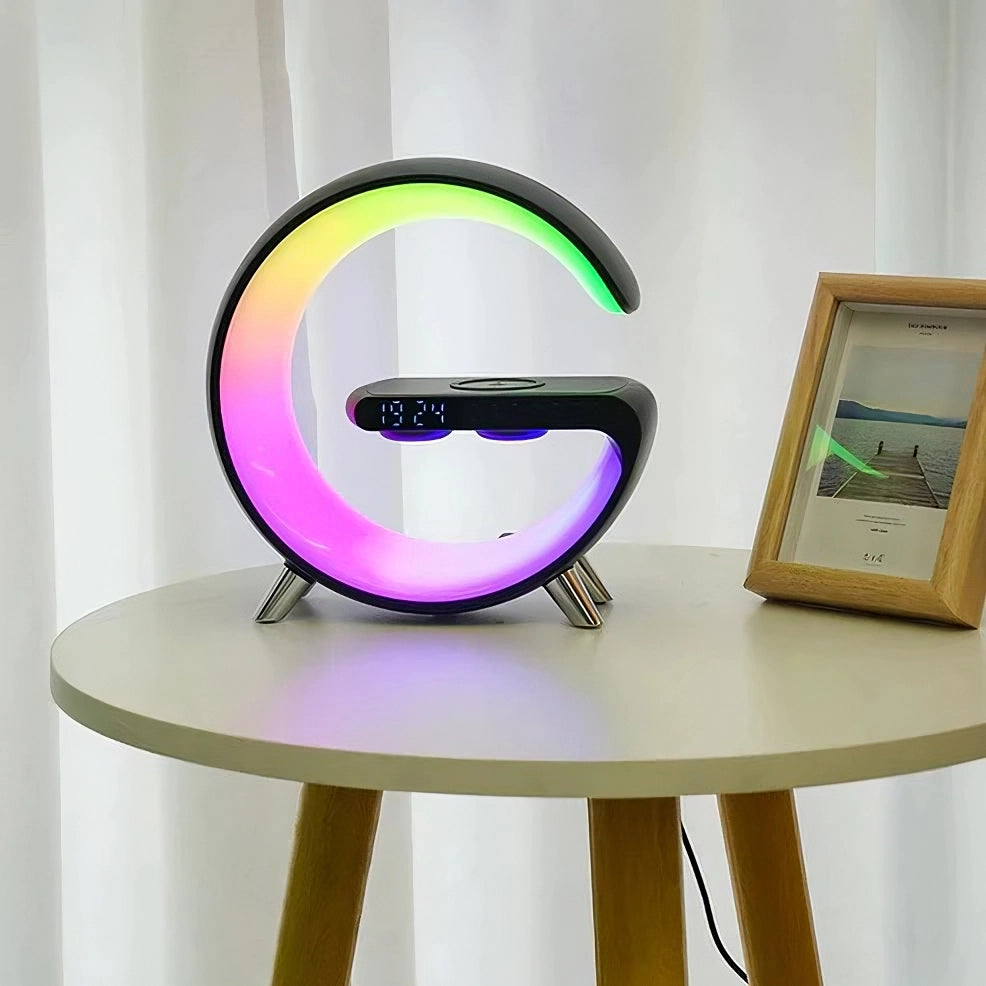4-in-1 Alarm Clock, Mood Light, Speaker & Wireless Charger