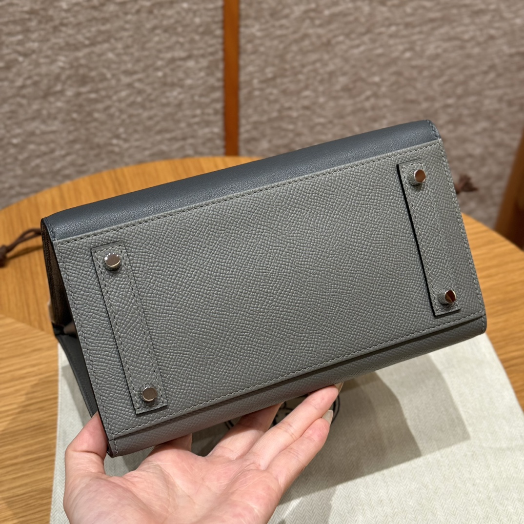 Hermes Birkin Faubourg Touch 0LGirs Meyer and 0VGirs Ciment (Handmade to order)