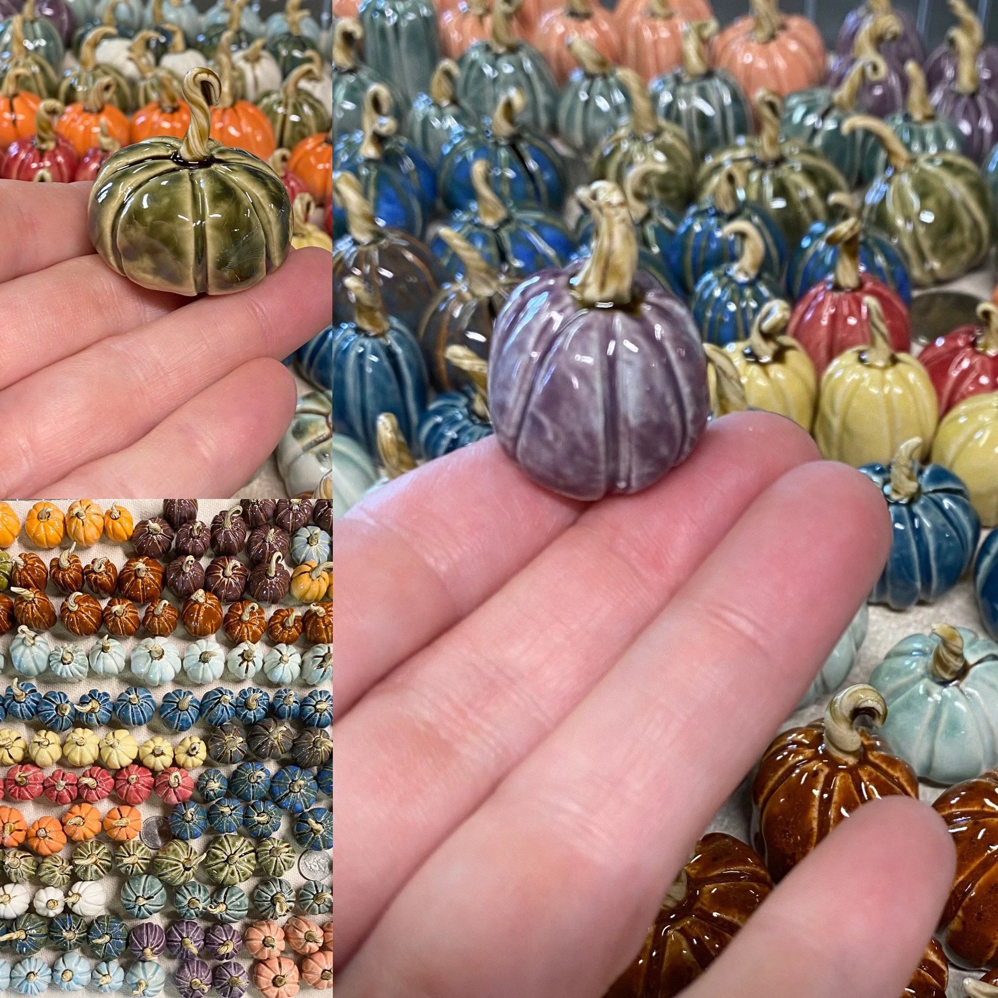 🎃Hand Made Ceramic Mini Miniature Pumpkin