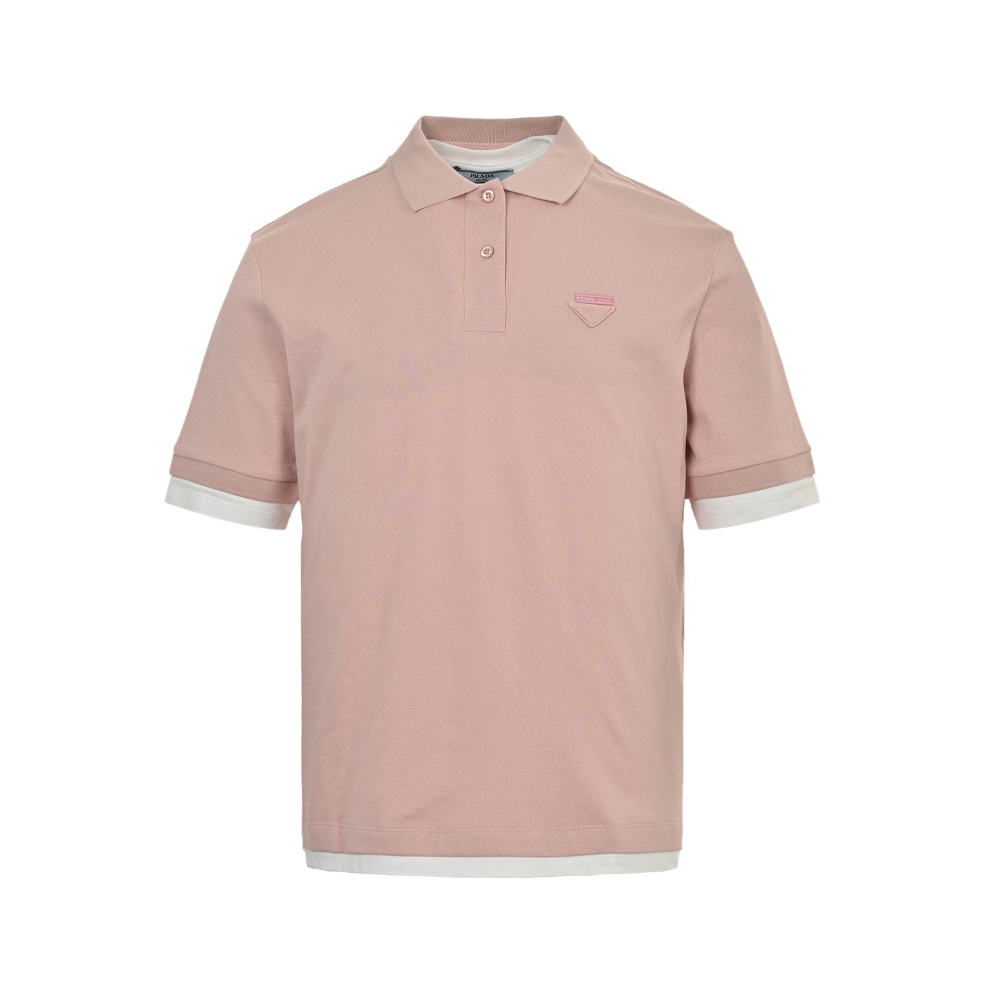 Prada 25ss jersey patch fake two-piece Polo short sleeve