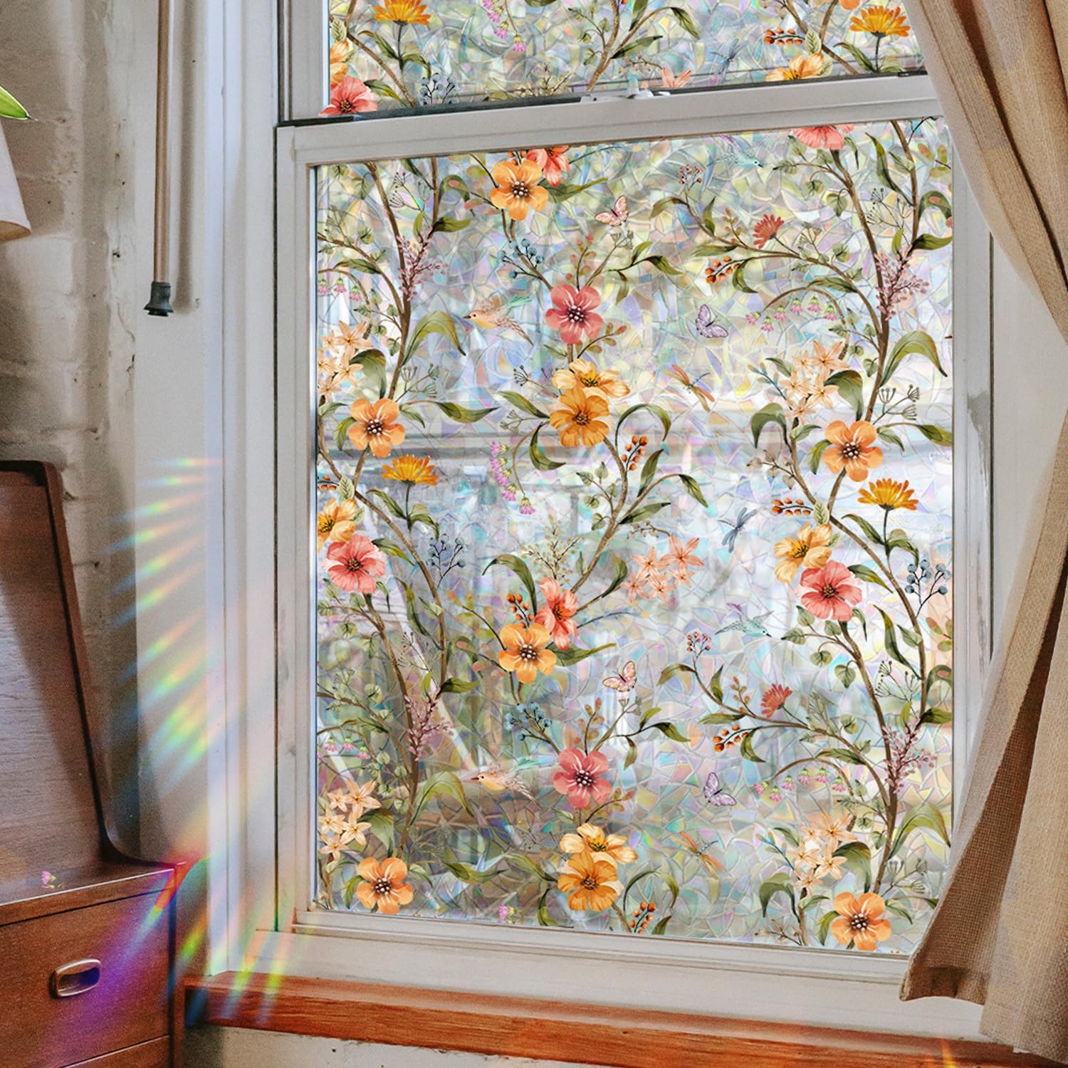 🔥On Sale🔥Stained Floral Pattern Glass Window Film