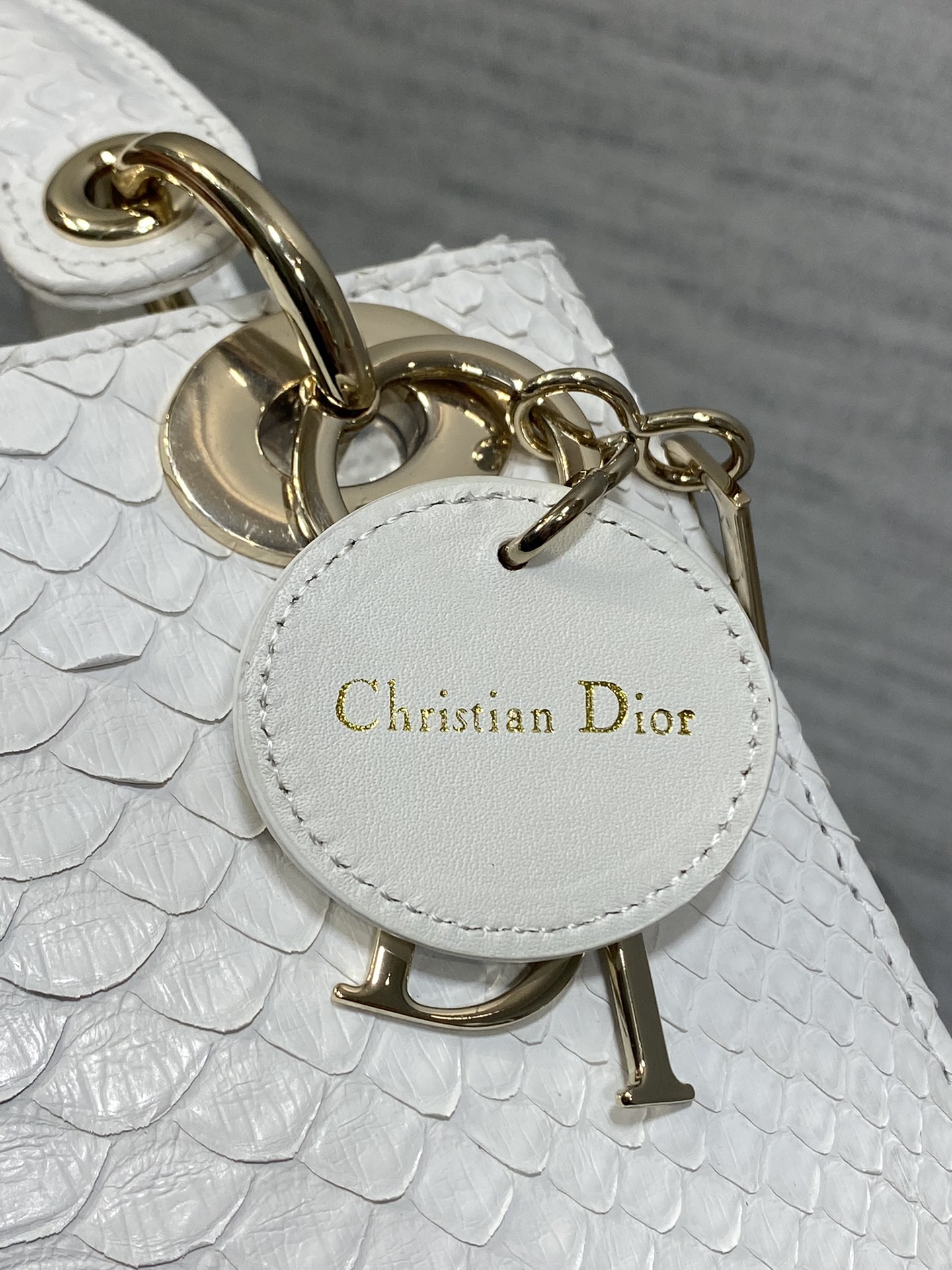 Dior Lady three-grid rare snakeskin Princess Diana bag