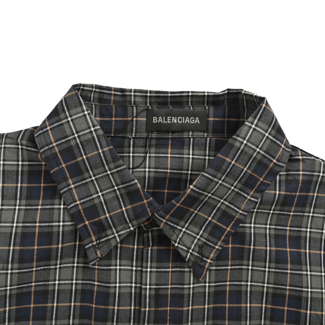 Balenciaga 24ss green plaid shirt