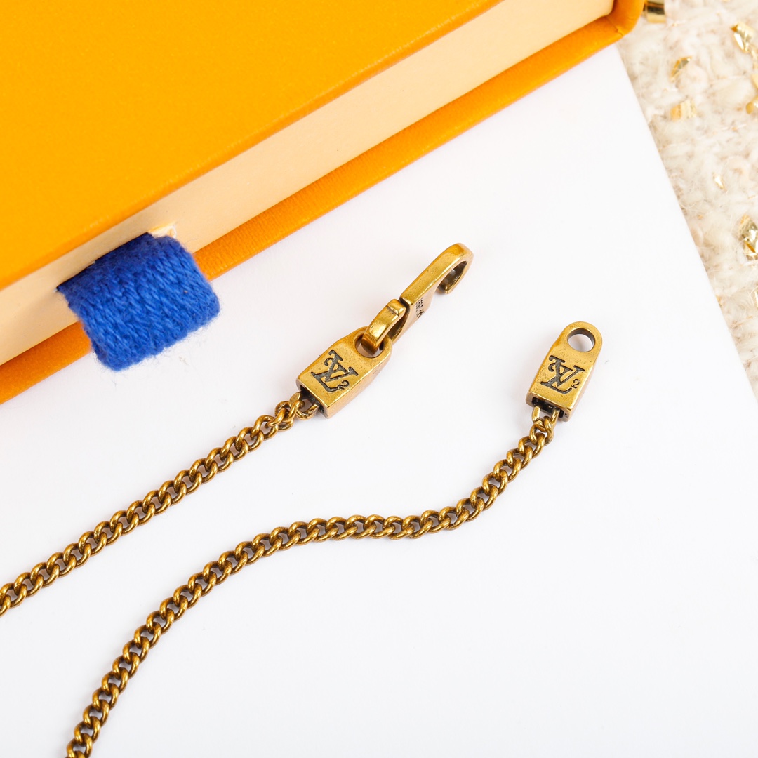 Louis Vuitton Squared Gold Necklace