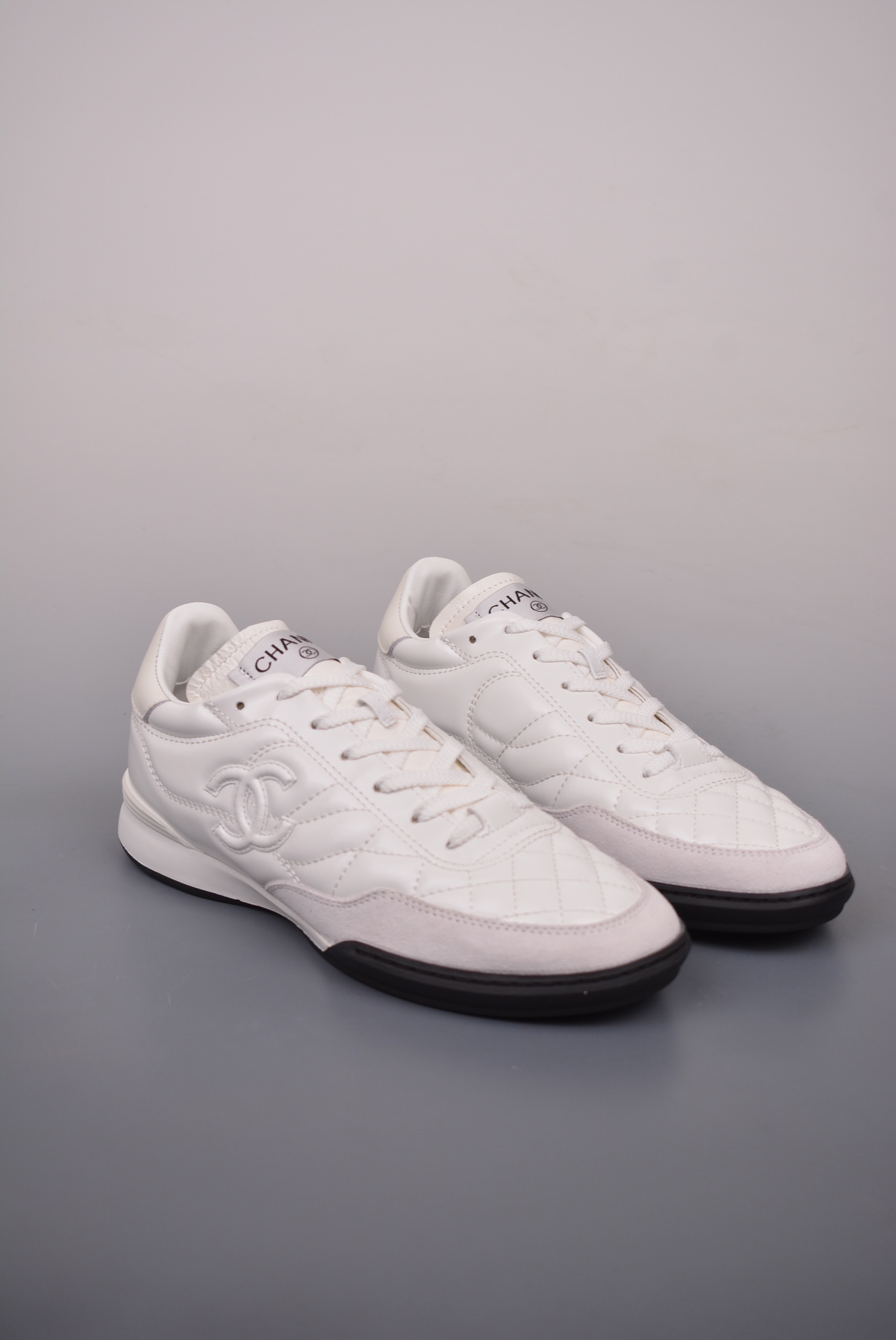 Chanel A23 CC Quilted Trainers Sneaker White