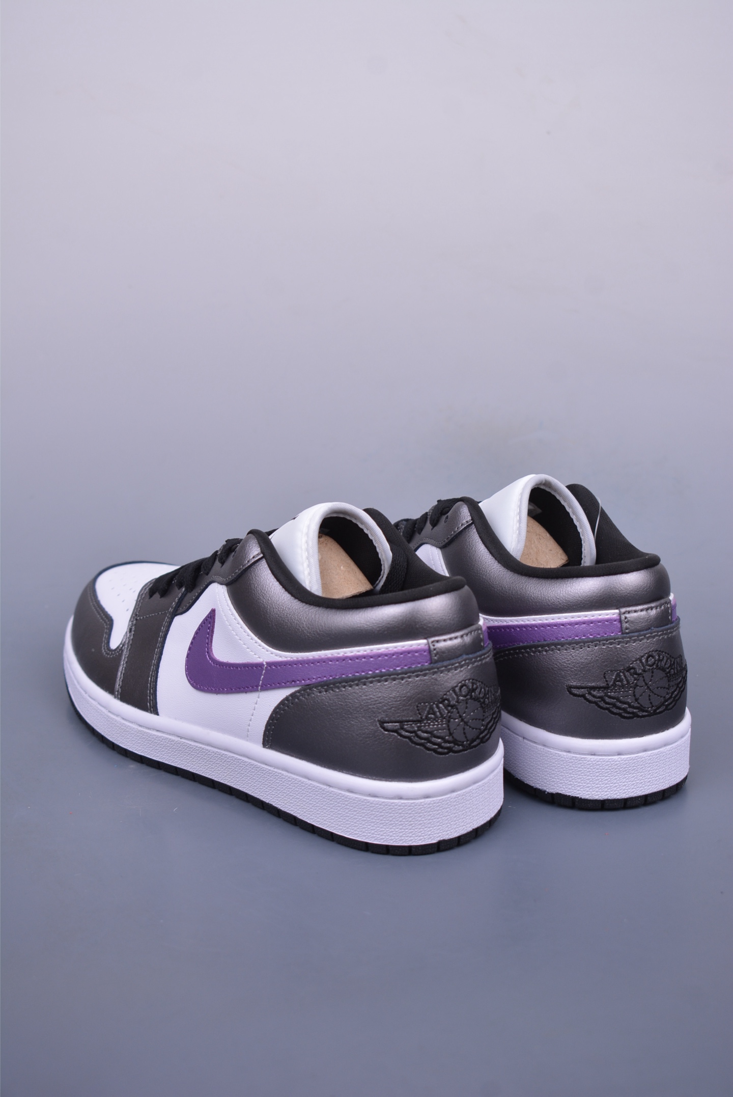 Nike Air Jordan 1 Low AJ1 basketball shoes Metallic Gray Black Purple HJ5910-105