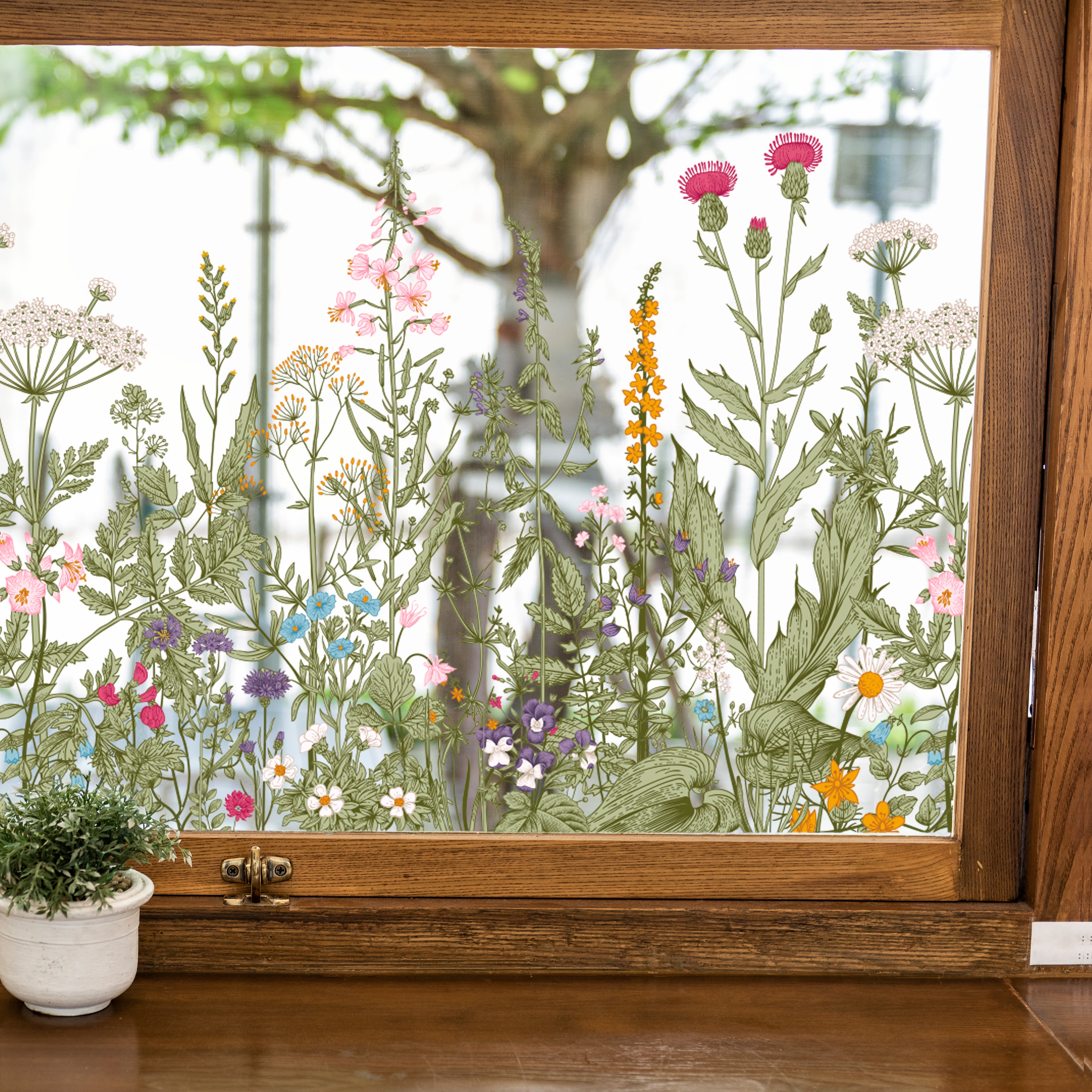 Colorful Floral Bouquet Window Sticker