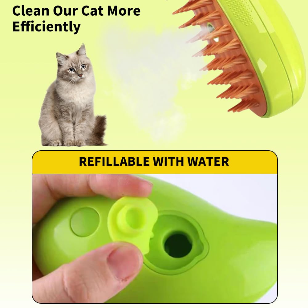 Self Cleaning Cat Steamy Brush, Cat Steamy Brush for Massage