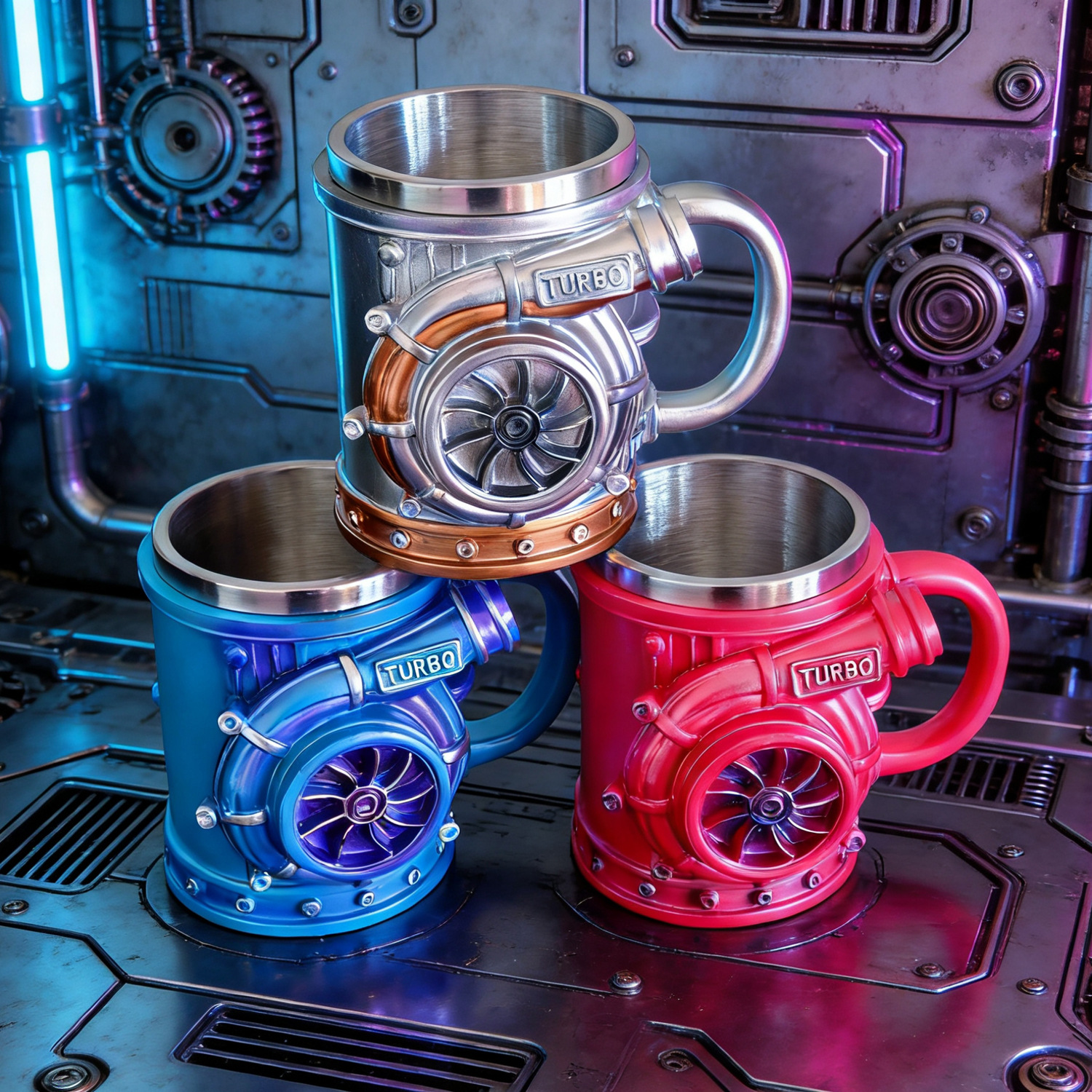 New turbocharger-shaped engine design resin mug
