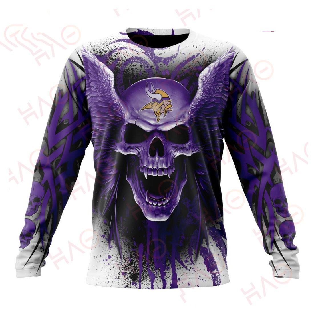 MINNESOTA VIKINGS 3D HOODIE SKULL ART