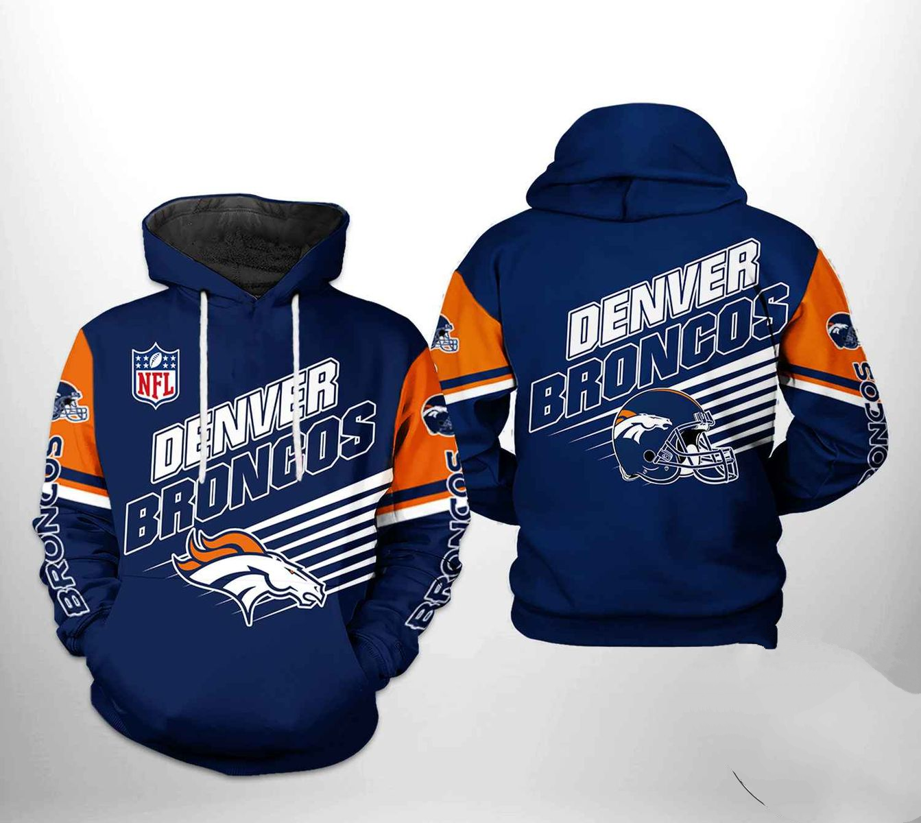 DENVER BRONCOS 3D HOODIE SKULL103