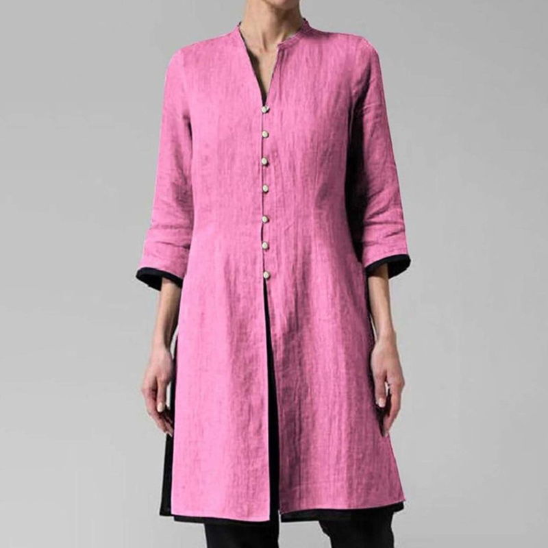 Three-quarter Sleeve Button Down Casual Shirt