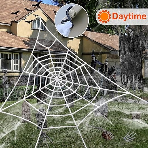 ⚡Flash Sale⚡Halloween Giant Spider Web with LED Lights