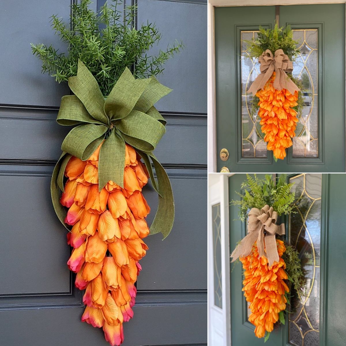🥕🌿 Tulip Carrot Wreath – The Cutest Easter & Spring Welcome! 🐰✨