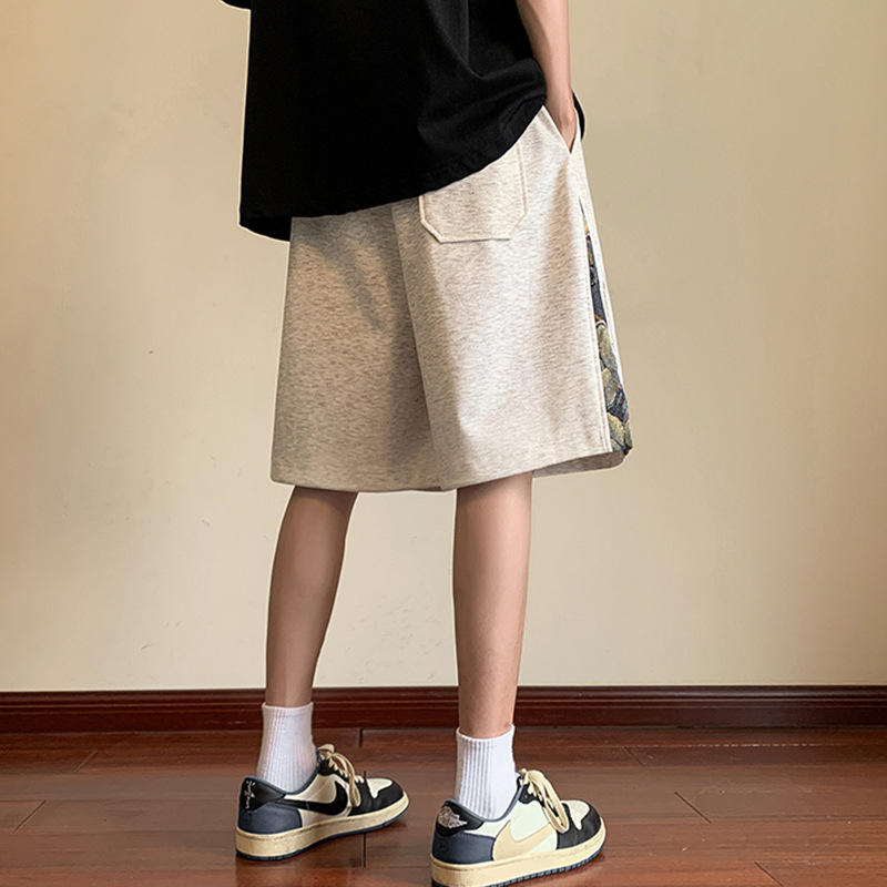 Embroidered casual shorts Oversized sports pants