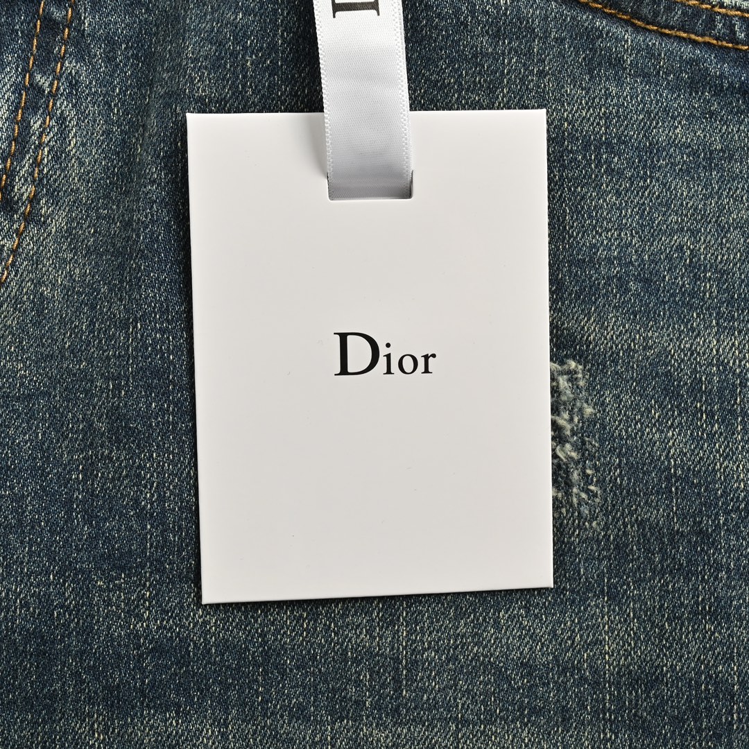 Dior 24Fw back pocket iron tower embroidered jeans