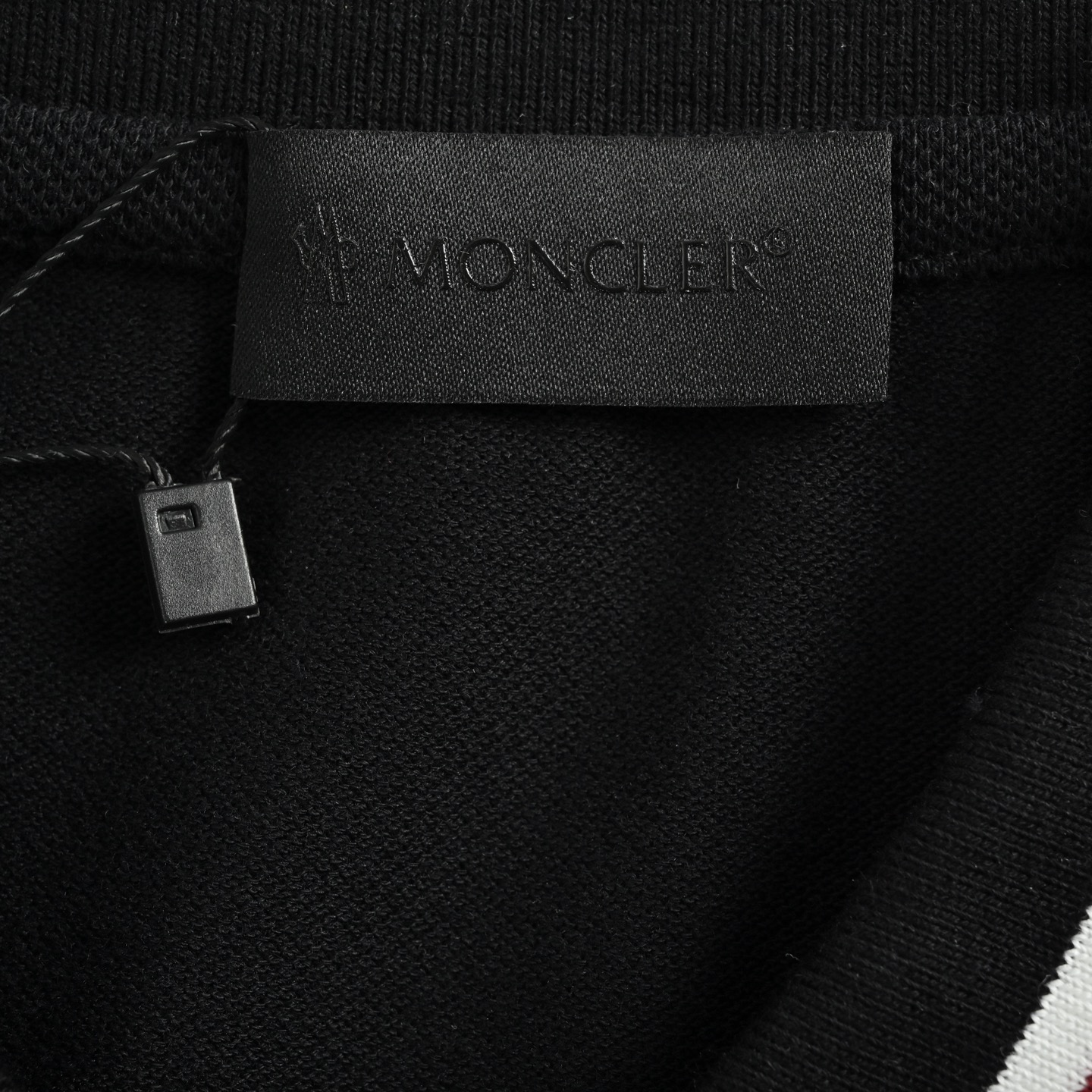 Moncler 25ss red collar embroidered logo polo short sleeve