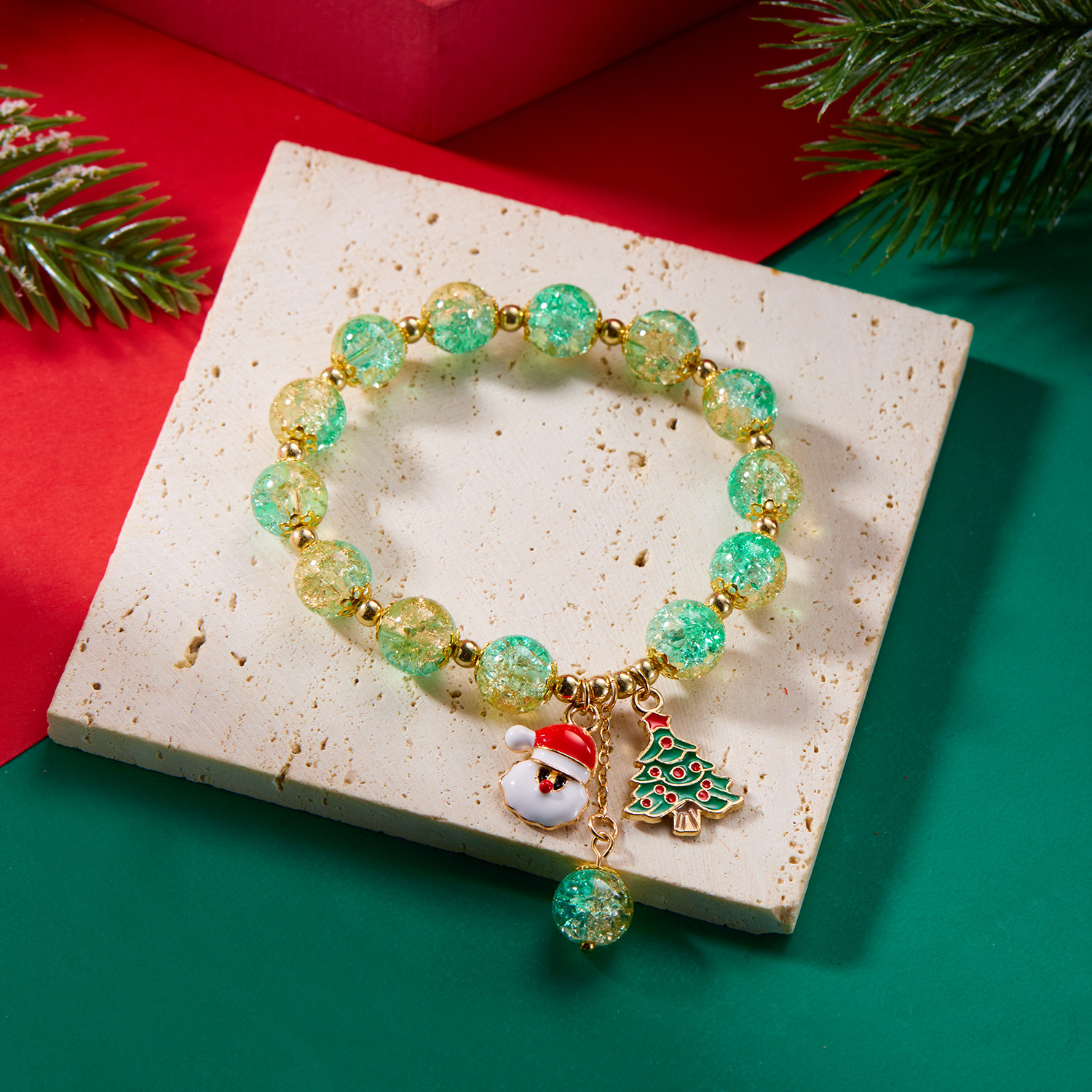🌲Early Christmas Sale 49% OFF🌲Sparkling Glass Beads Christmas Theme Bracelet