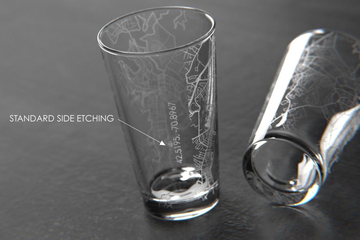 Home Town Map Pint Glass