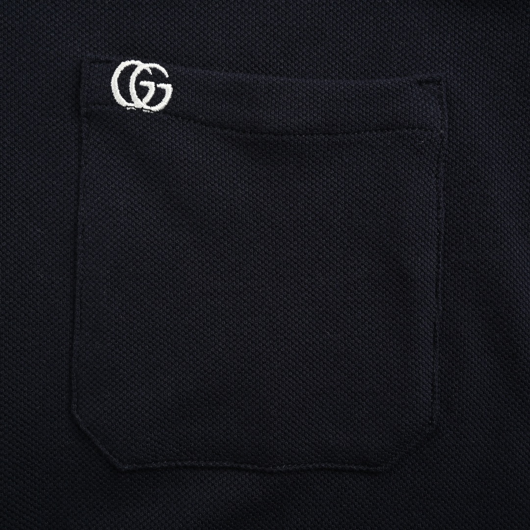 Gucci 24ss Pocket Double G Embroidery Polo Short Sleeve