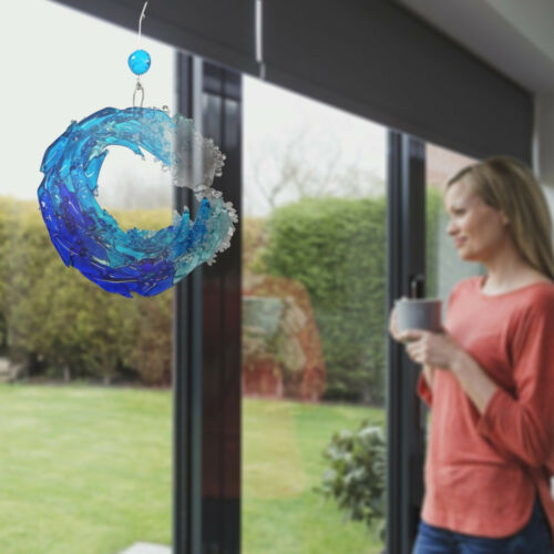 (🔥Last Day Promotion-SAVE 50% OFF)Fused Glass Ocean Suncatcher Ornament Glass Wave Sun Catcher-BUY 2 GET 10% OFF & FREE SHIPPING