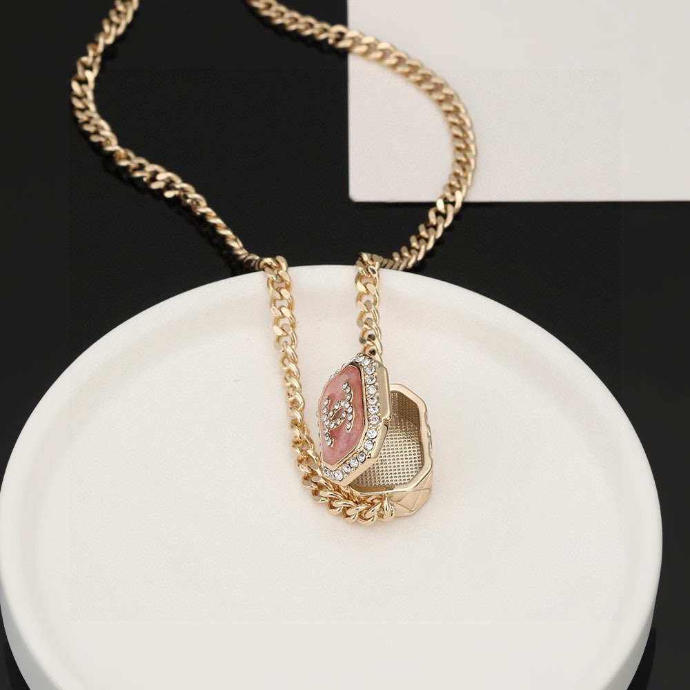 Chanel Pink Box Necklace