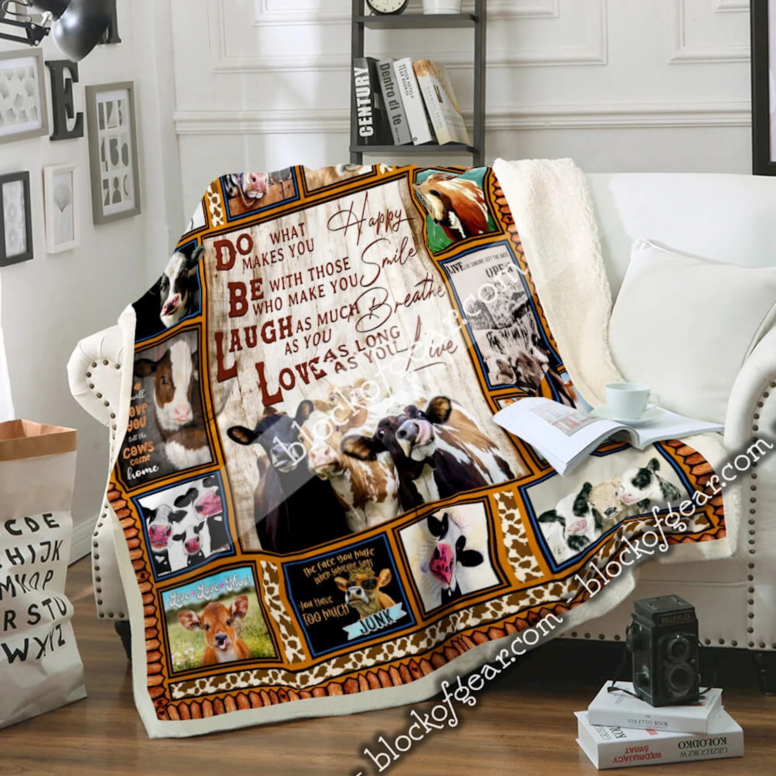 Funny Cows Sofa Throw Blanket