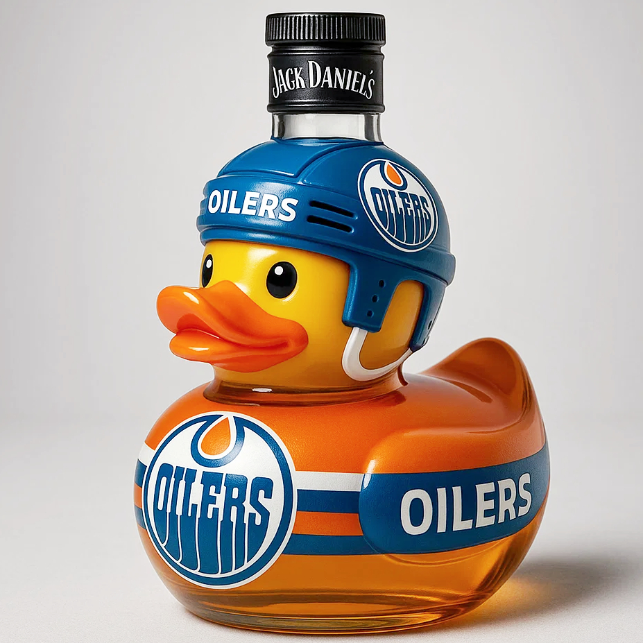 Edmonton Oilers Duck Whiskey Bottle