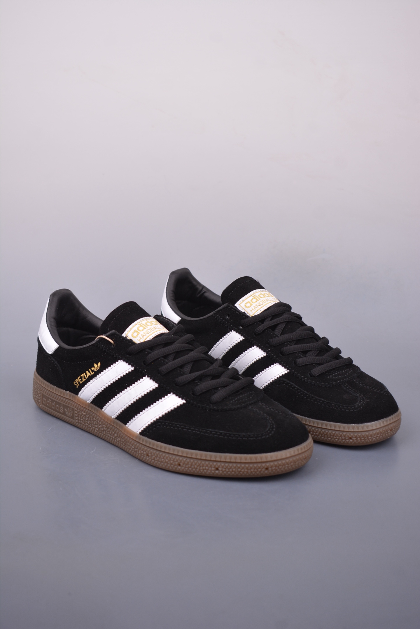 Adidas Originals Handball SPZL sports shoes black and white raw rubber sole DB3021