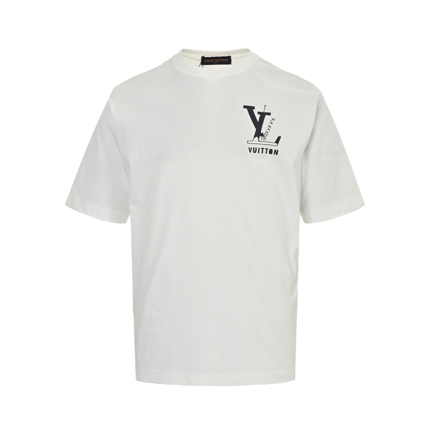 Louis Vuitton 25ss short sleeve with creative logo print on the back