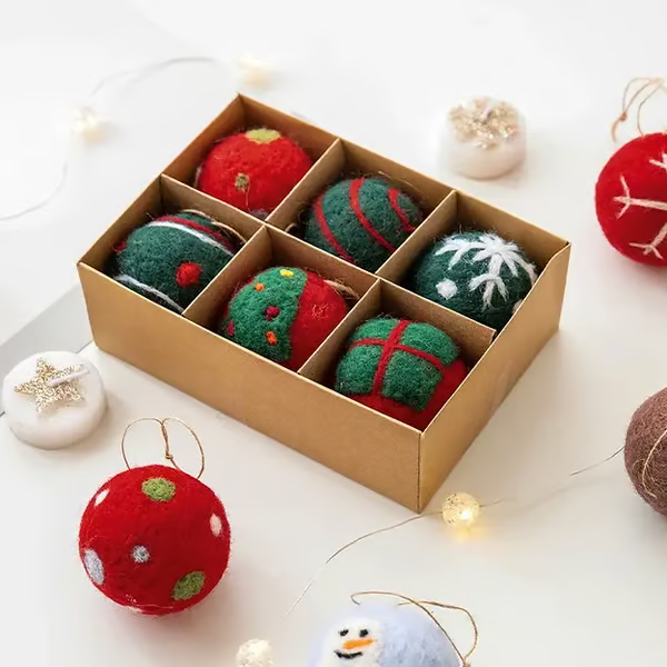 Snowflake Wool Felt Christmas Tree Baubles