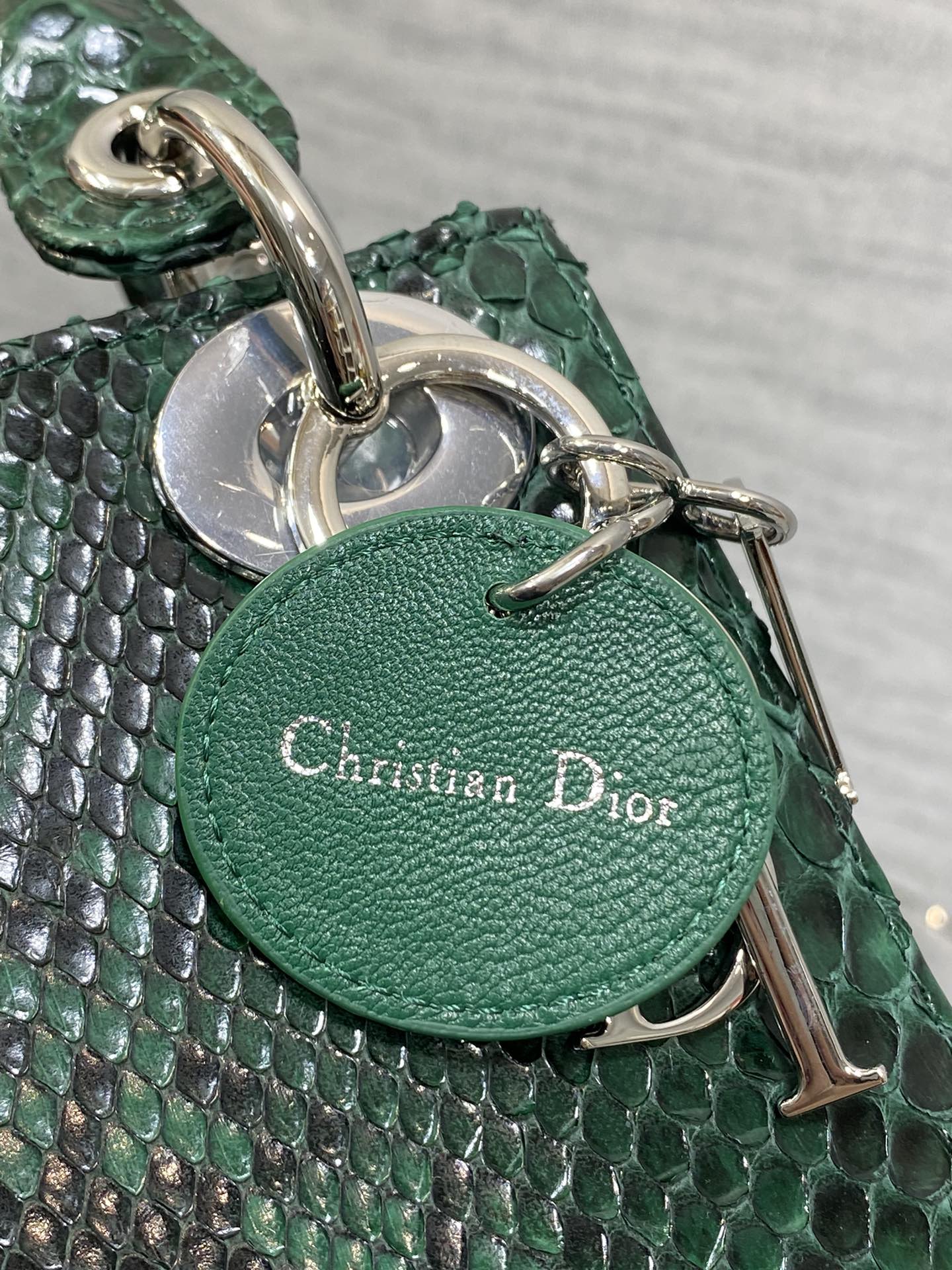 Dior Lady three-grid rare snakeskin Princess Diana bag