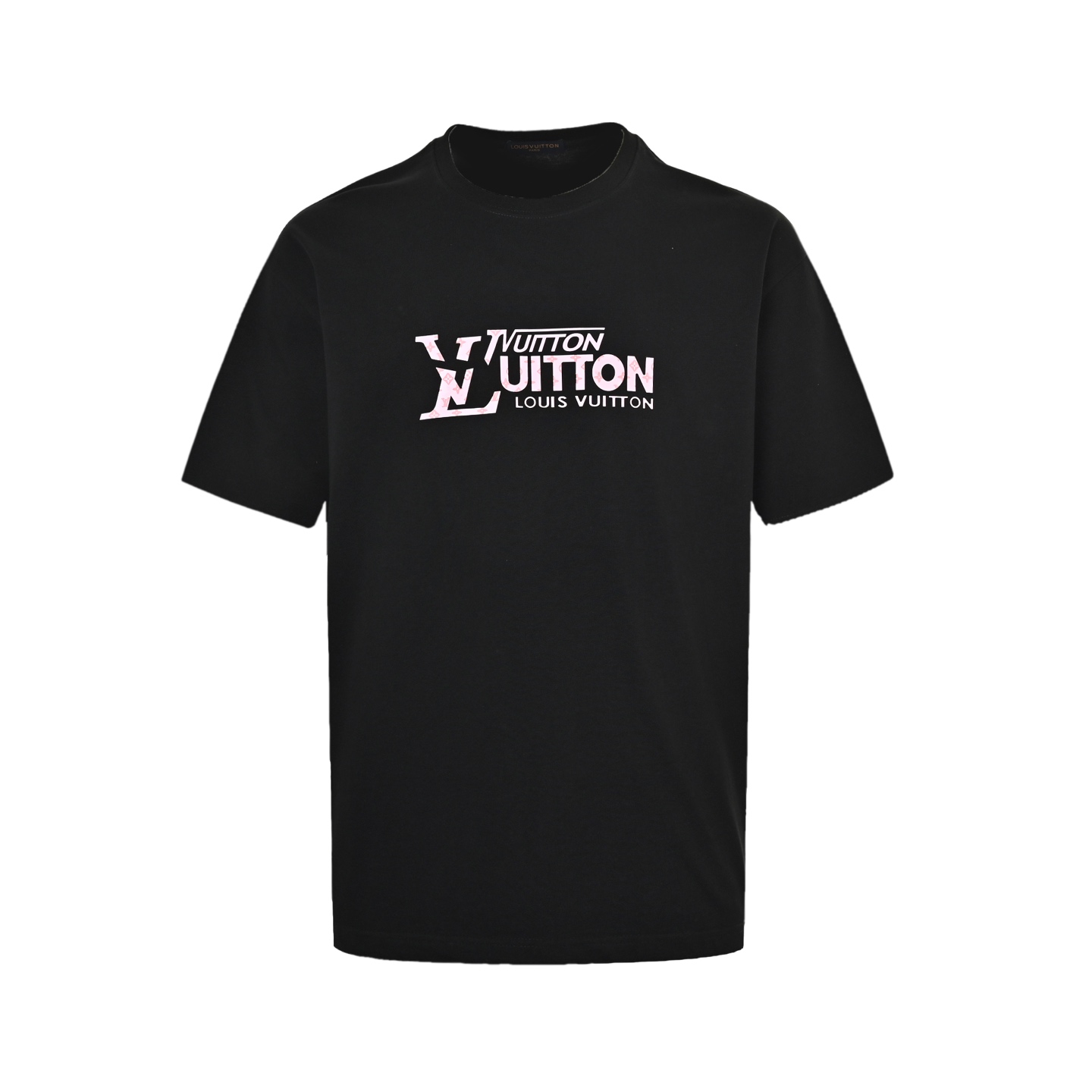 Louis Vuitton 25ss pink lettering short sleeves