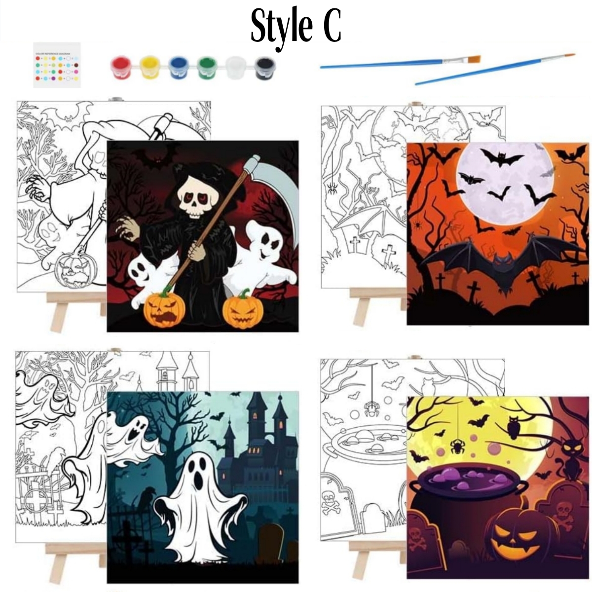 Last Day 50% OFF👻Set of 4 pcs Halloween Paint Sets