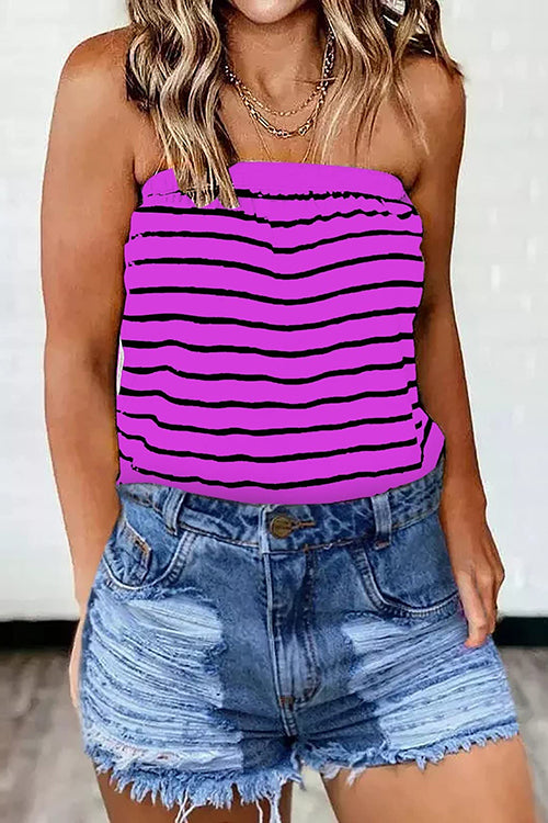 Heididress Off Shoulder Color Block Striped Top