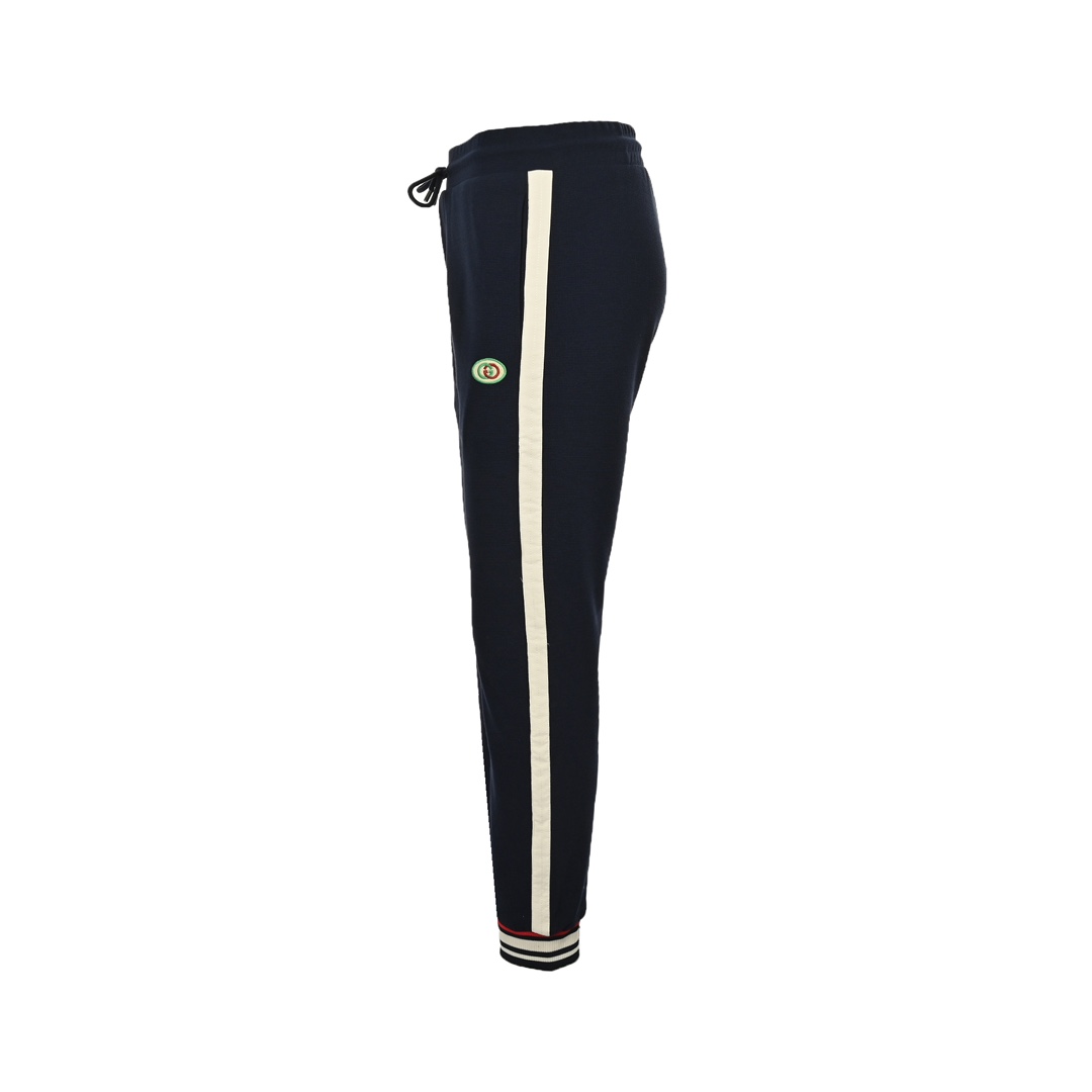 Gucci 24Fw embroidered logo paneled cuffed trousers