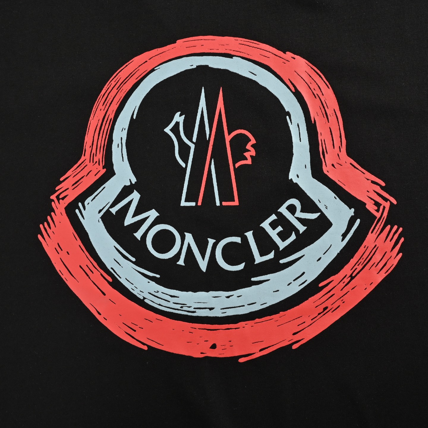 Moncler 25ss hand-painted large logo print short sleeves