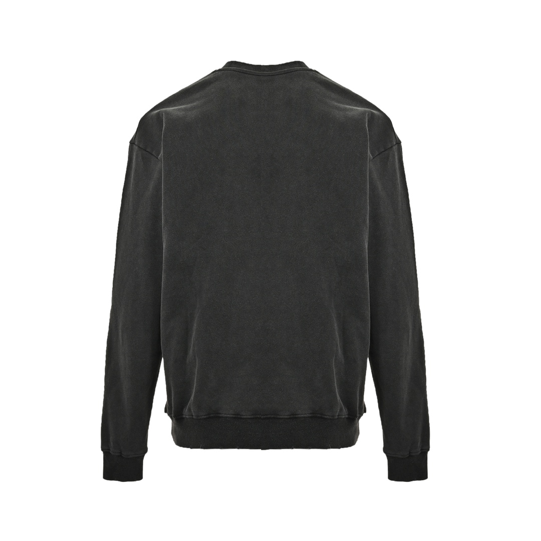 Balenciaga 24Fw Double B Hand-Painted Letters Washed Crew Neck Sweatshirt