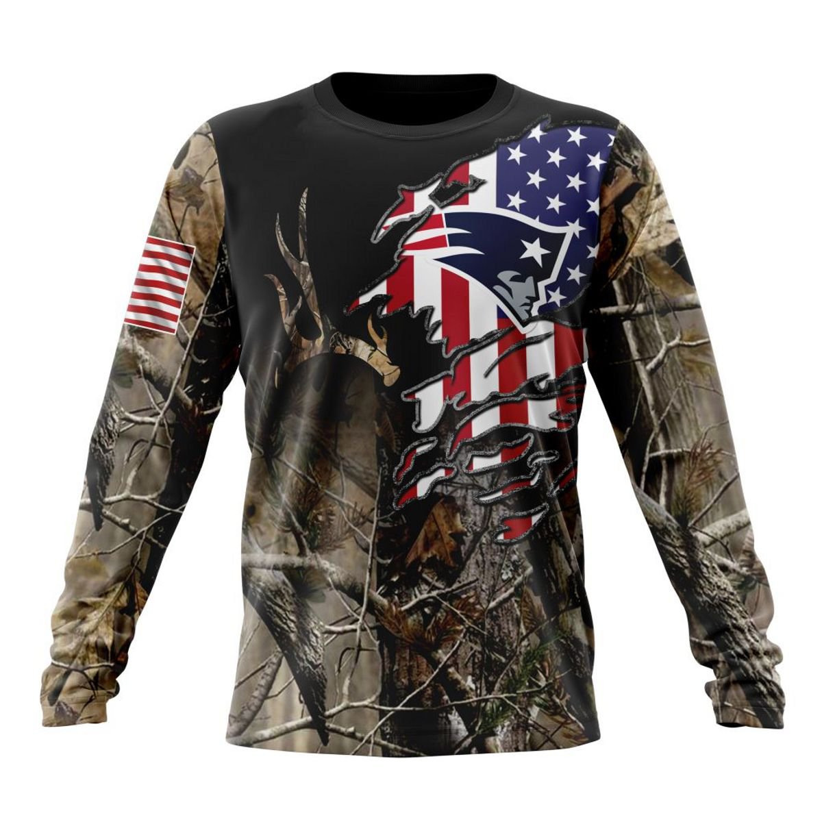 NEW ENGLAND PATRIOTS 3D HOODIE CAMO REALTREE HUNTING