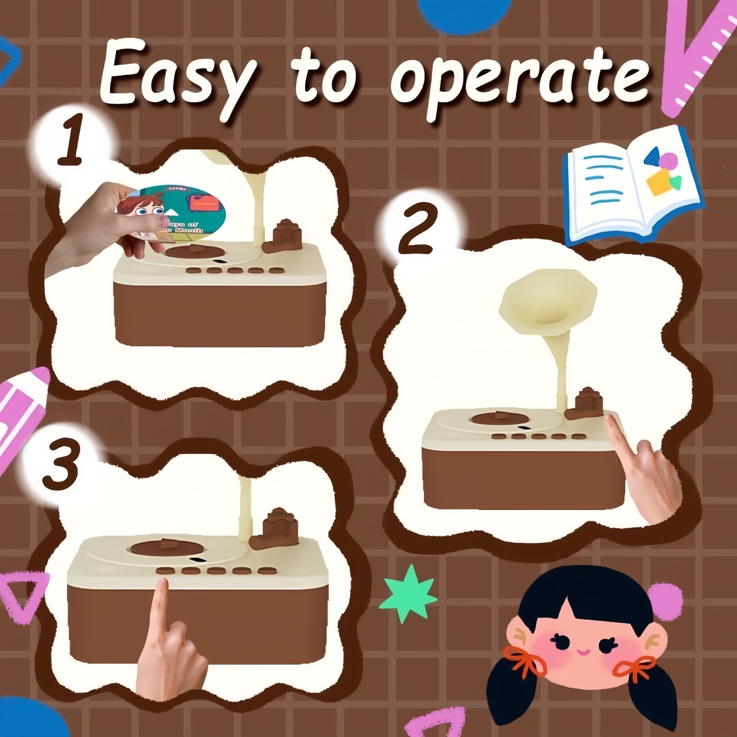 🏆Flash Sale⚡Kids Phonograph with 96 Cards