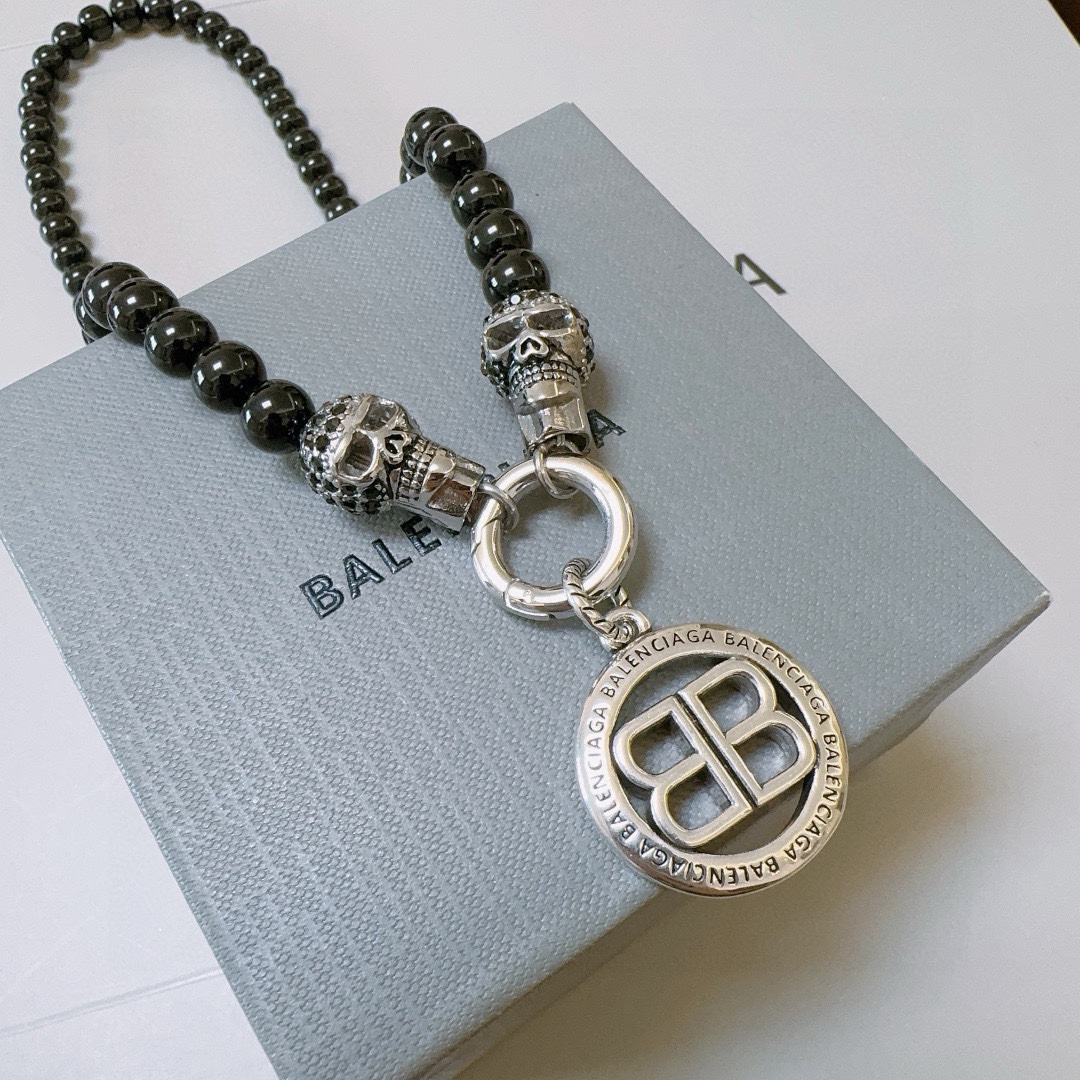 Balenciaga BB skull necklace