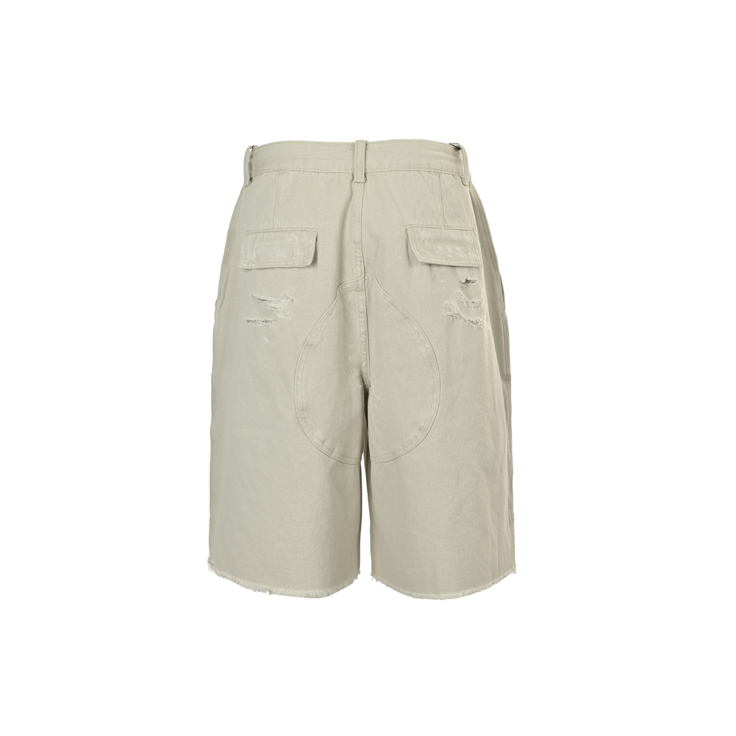 Balenciaga 25ss light grey distressed shorts