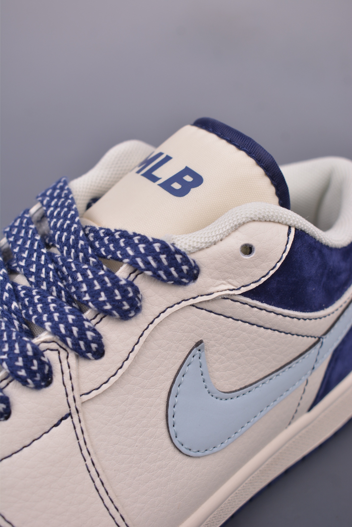 MLB x Nike Air Jordan 1 Low OGAJ1 Basketball Shoes Off-White Blue XX2405-005